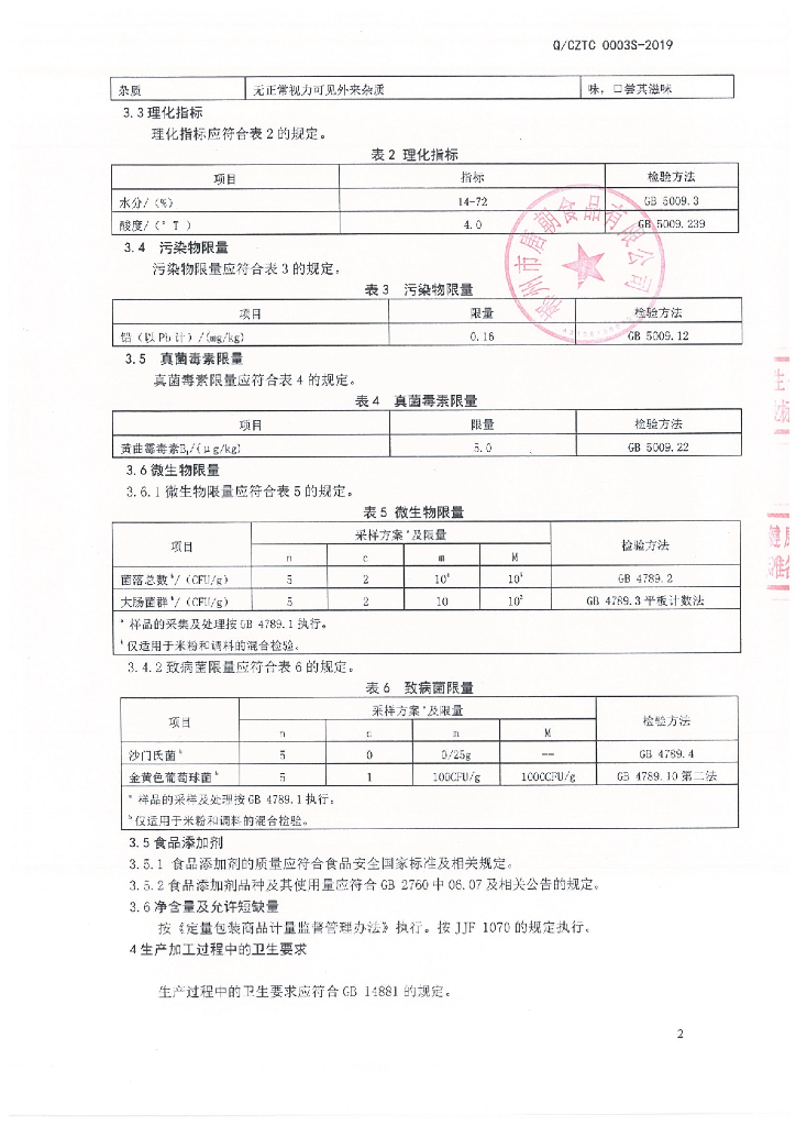 Q/CZTC 0003S-2019 标准预览