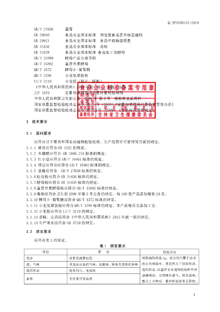 Q/JPSY 0013S-2019 标准预览