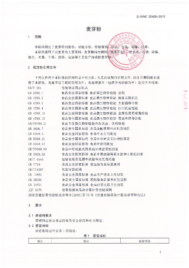 Q/AYHC 0040S-2019 标准预览