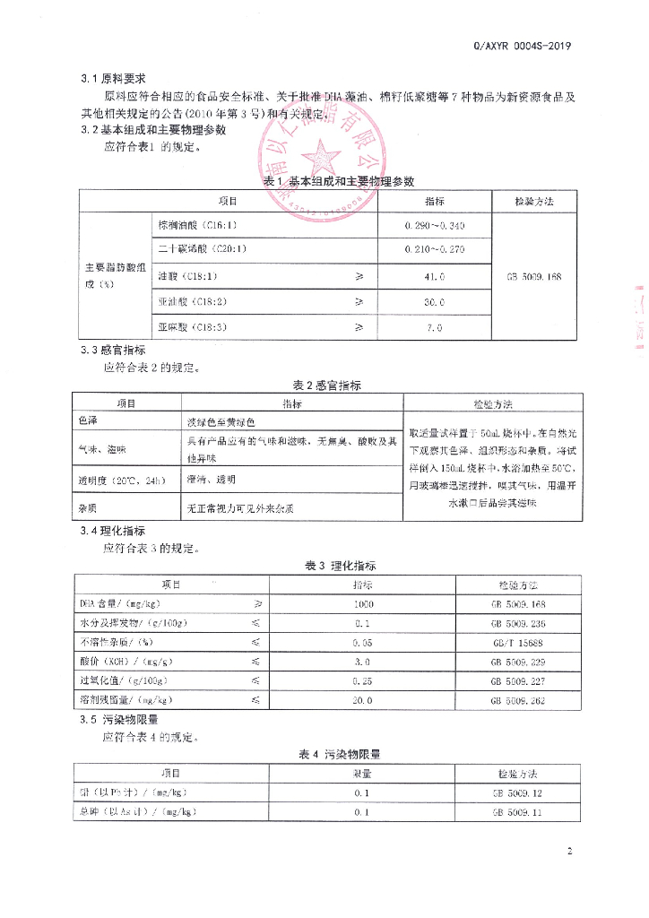 Q/AXYR 0004S-2019 标准预览