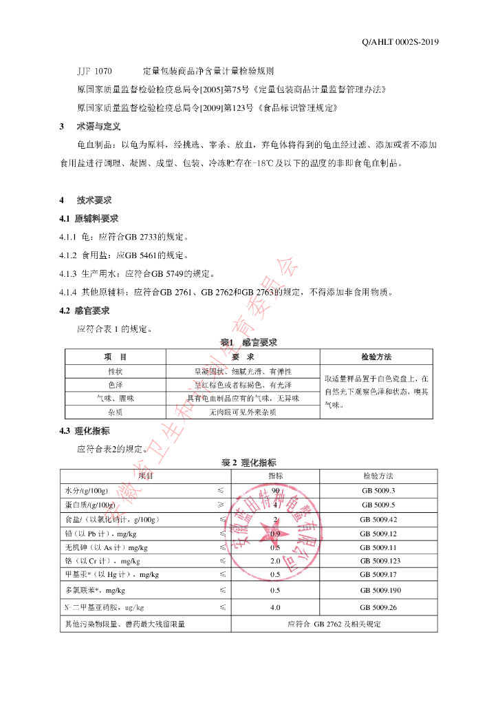 Q/AHLT 0002S-2019 标准预览