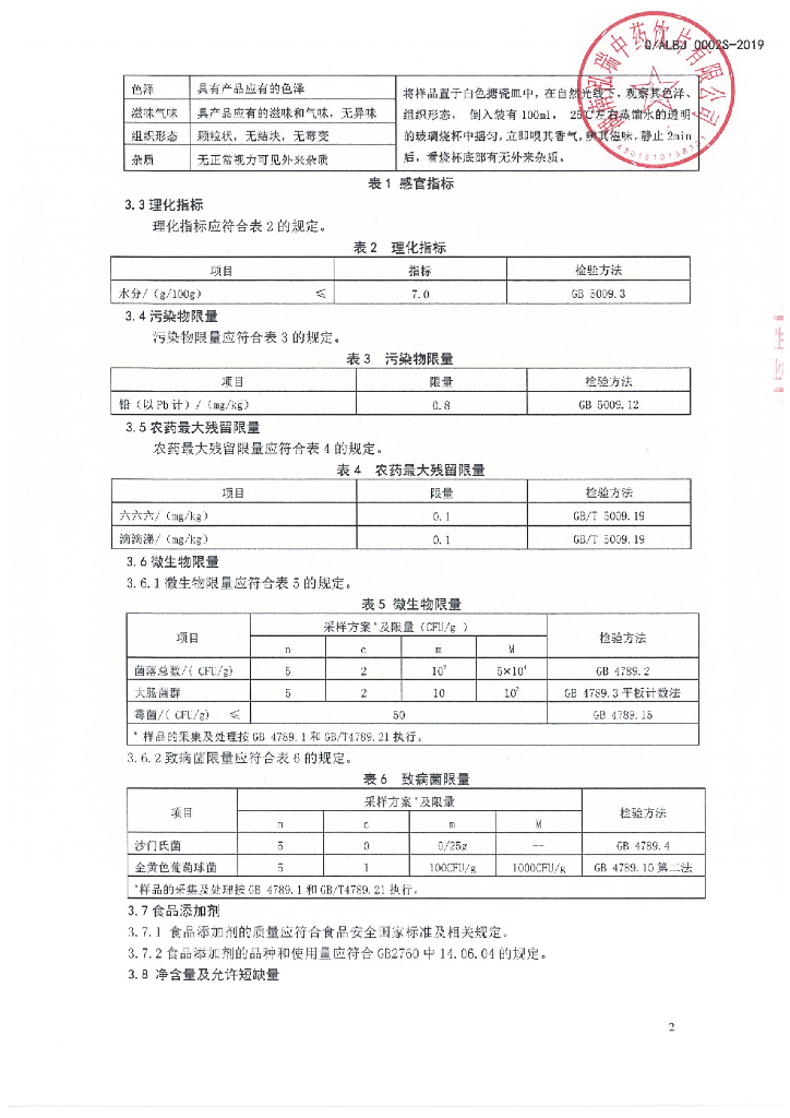 Q/ALBJ 0002S-2019 标准预览