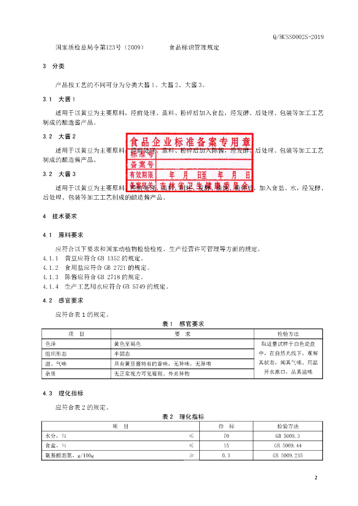 Q/HCSS 0002S-2019 标准预览