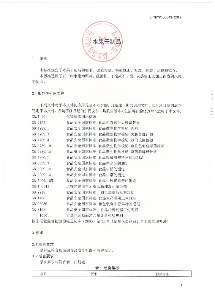 Q/YHYP 0004S-2019 标准预览