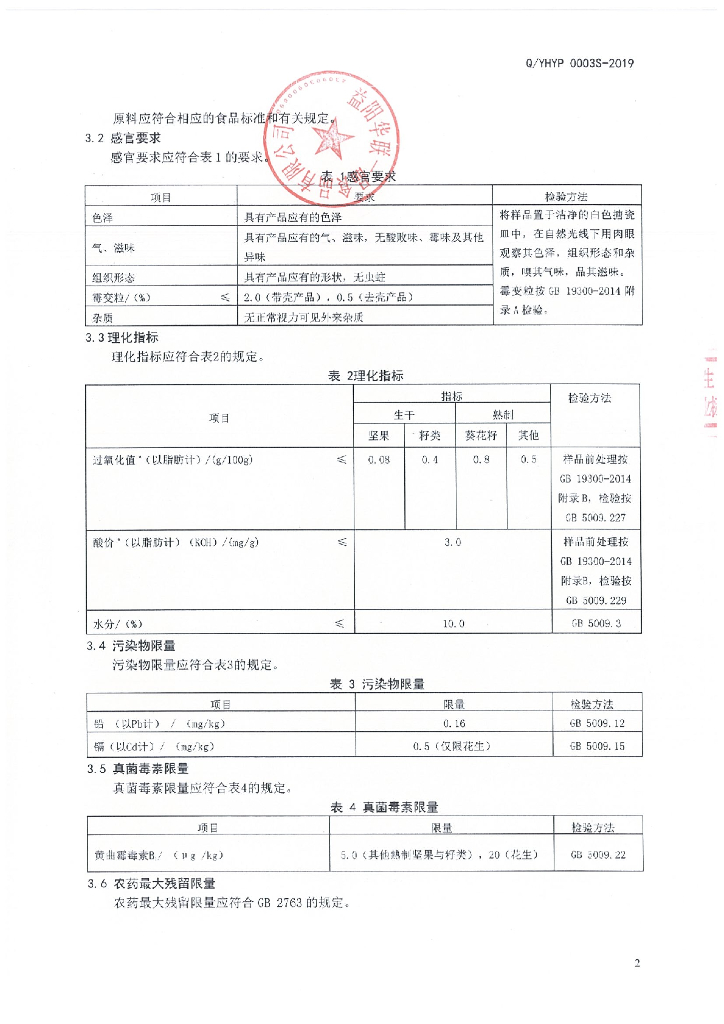 Q/YHYP 0003S-2019 标准预览