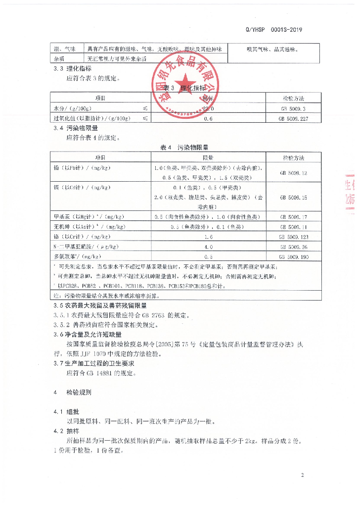 Q/YHSP 0001S-2019 标准预览