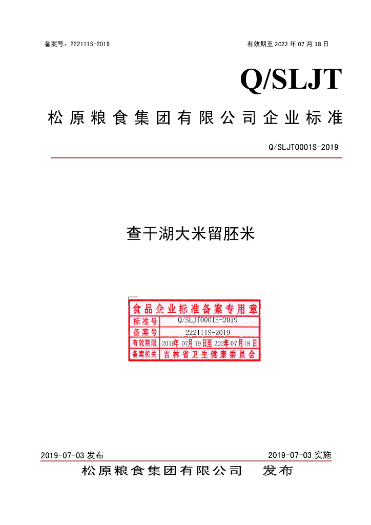Q/SLJT 0001S-2019 标准预览