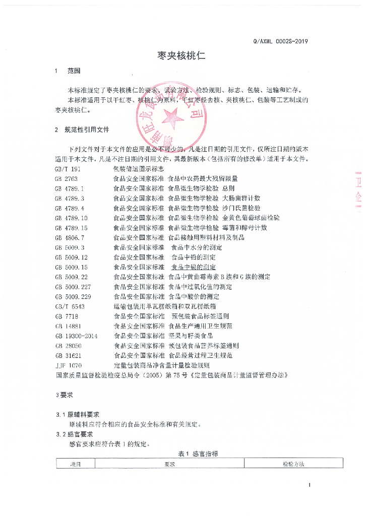 Q/AXWL 0002S-2019 标准预览