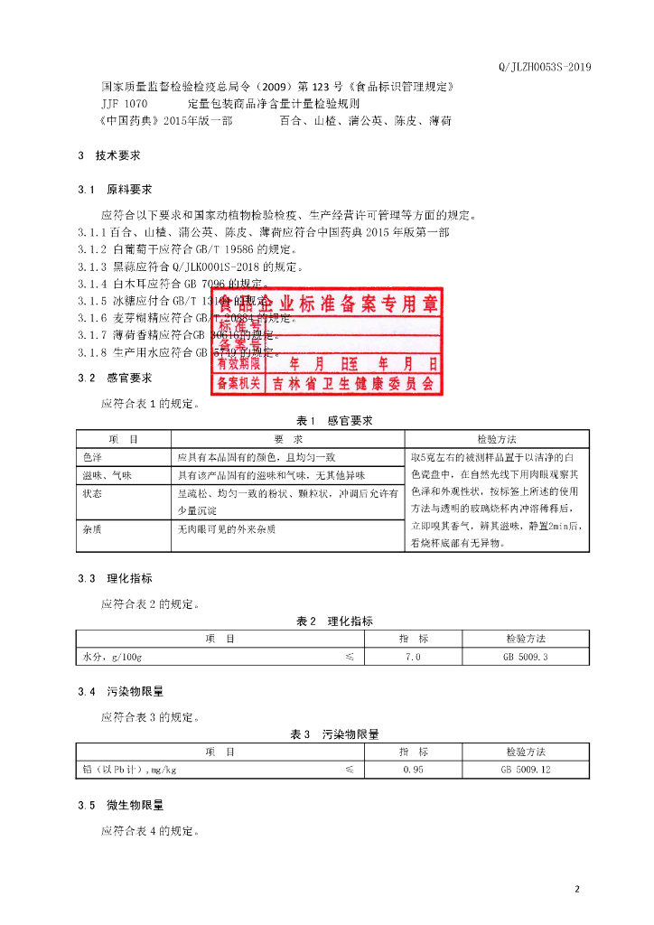 Q/JLZH 0053S-2019 标准预览