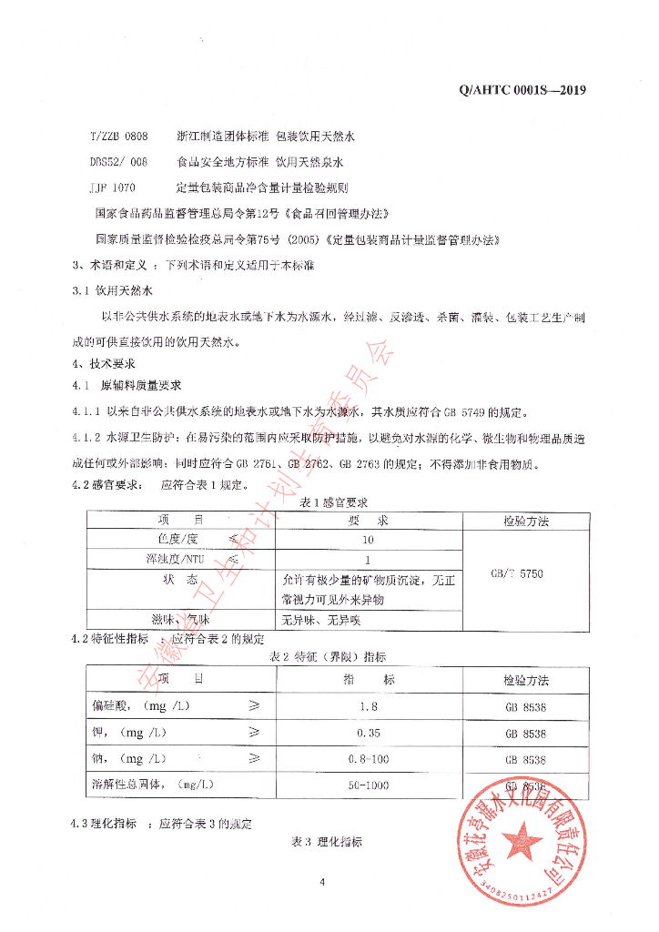 Q/AHTC 0001S-2019 标准预览