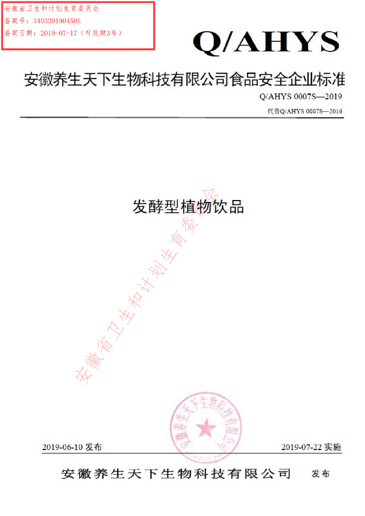 Q/AHYS 0007S-2019 标准预览