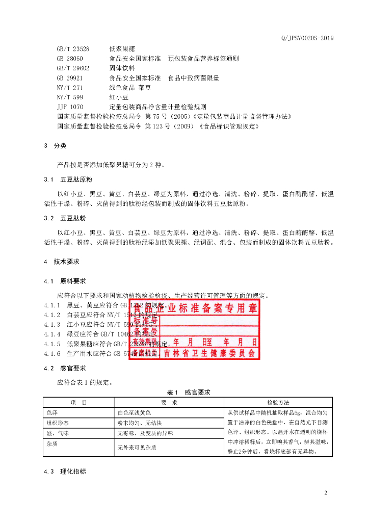 Q/JPSY 0020S-2019 标准预览