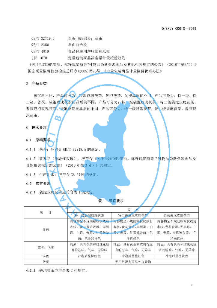 Q/SXJY 0001S-2019 标准预览