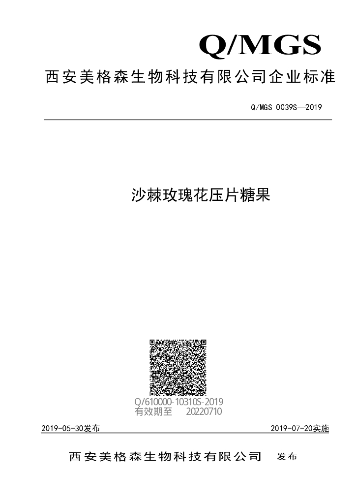 Q/MGS 0039S-2019 标准预览