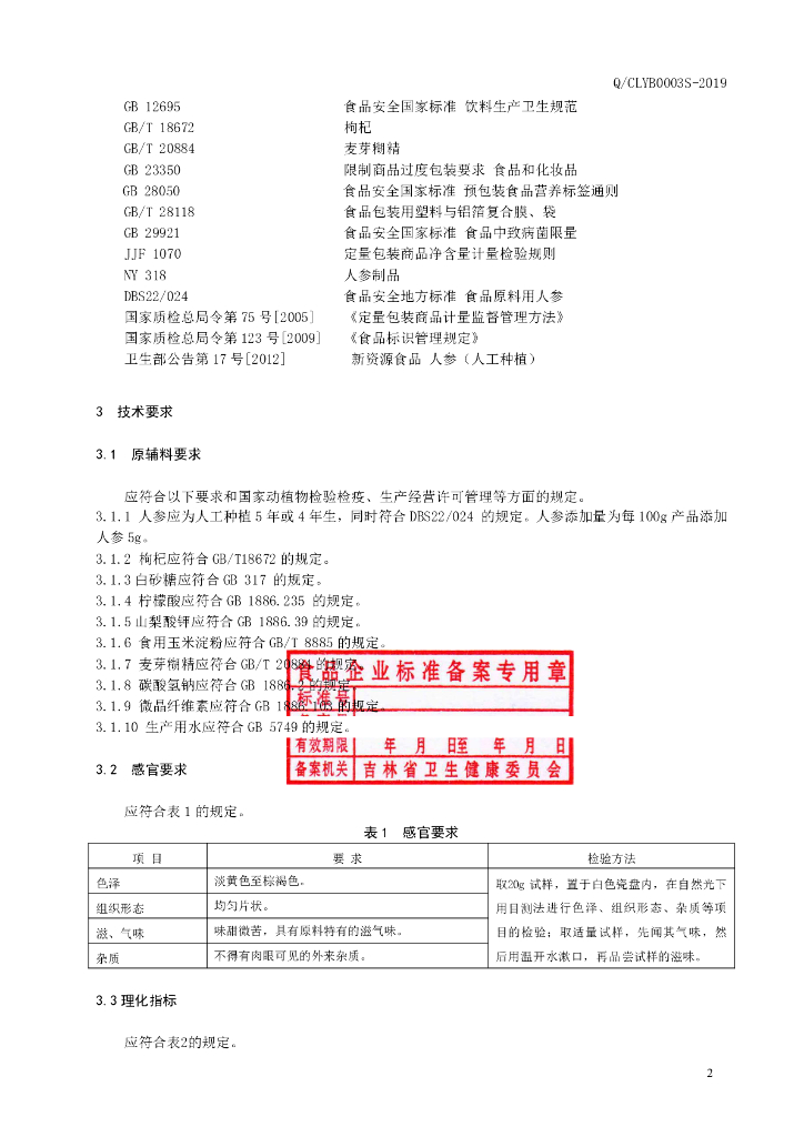 Q/CLYB 0003S-2019 标准预览