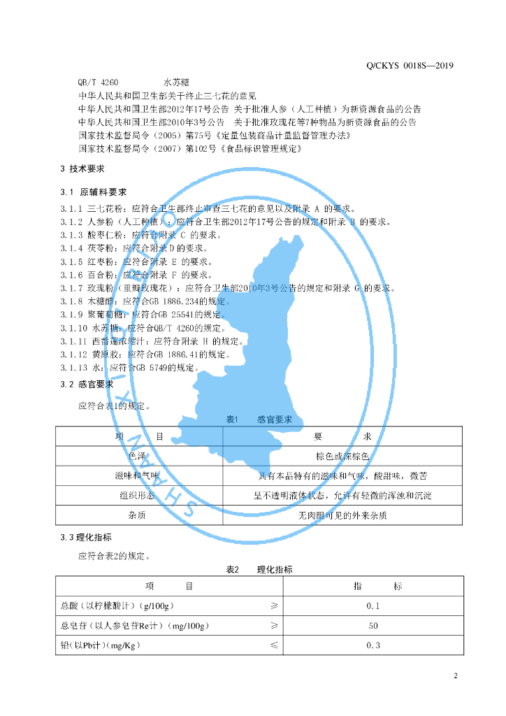 Q/CKYS 0018S-2019 标准预览