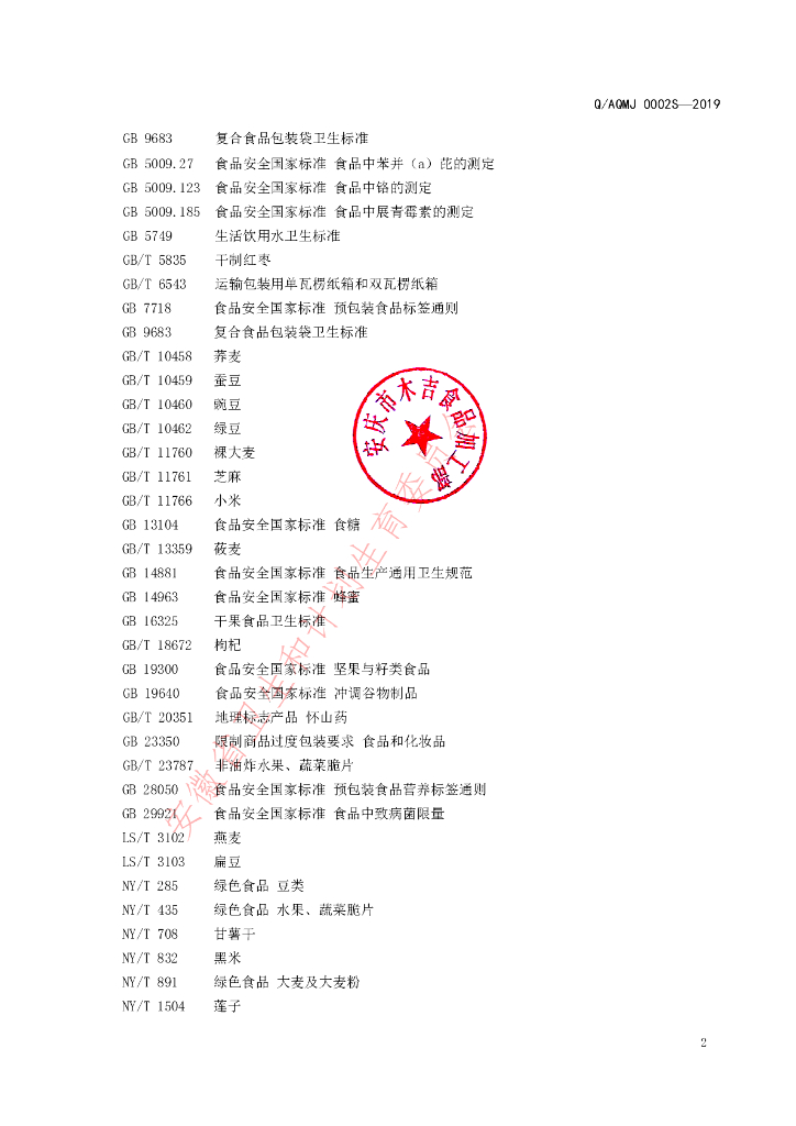 Q/AQMJ 0002S-2019 标准预览