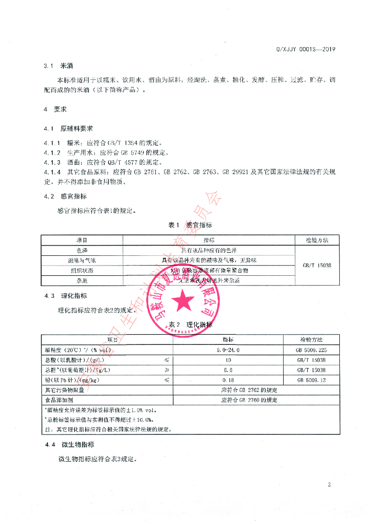 Q/XJJY 0001S-2019 标准预览