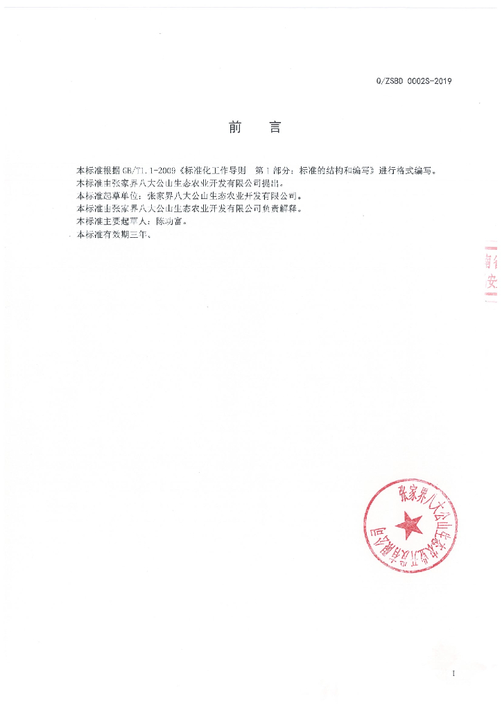 Q/ZSBD 0002S-2019 标准预览