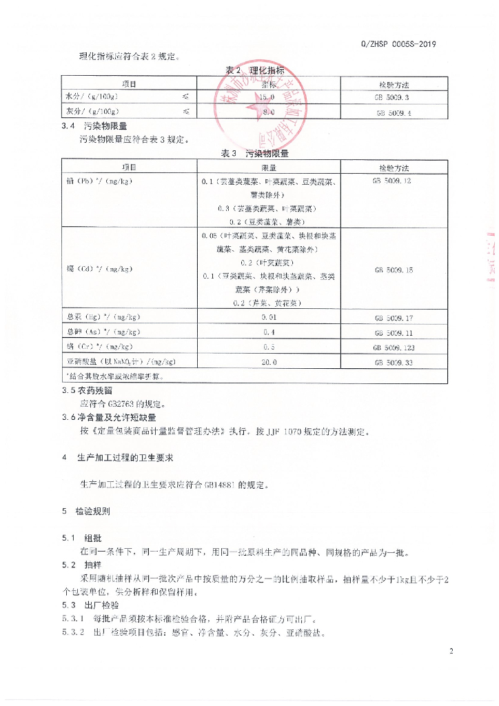 Q/ZHSP 0005S-2019 标准预览