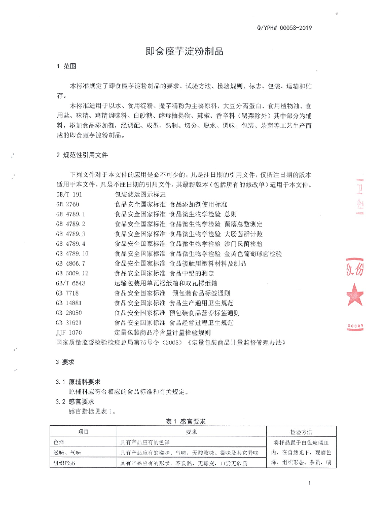 Q/YPHW 0005S-2019 标准预览