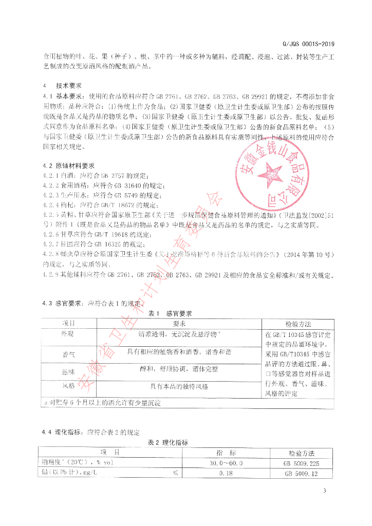 Q/JQS 0001S-2019 标准预览