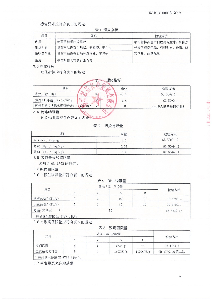 Q/HXJY 0001S-2019 标准预览
