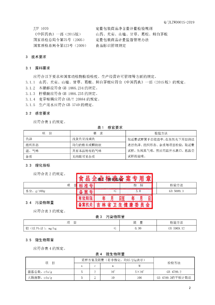Q/JLZW 0001S-2019 标准预览