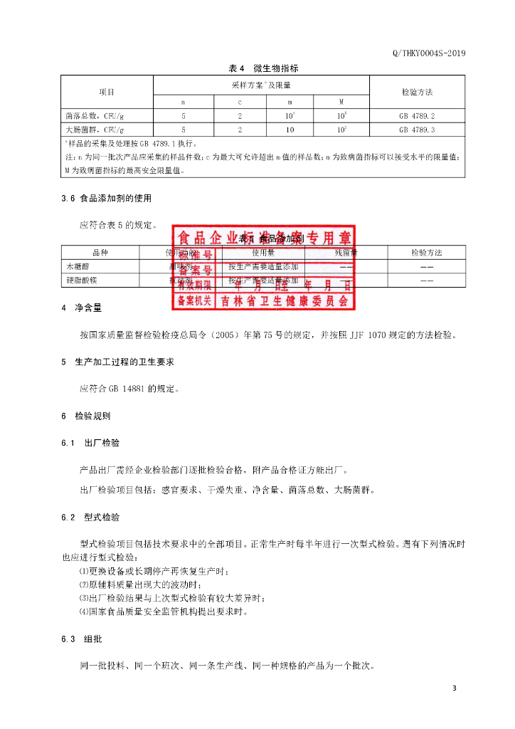 Q/THKY 0004S-2019 标准预览