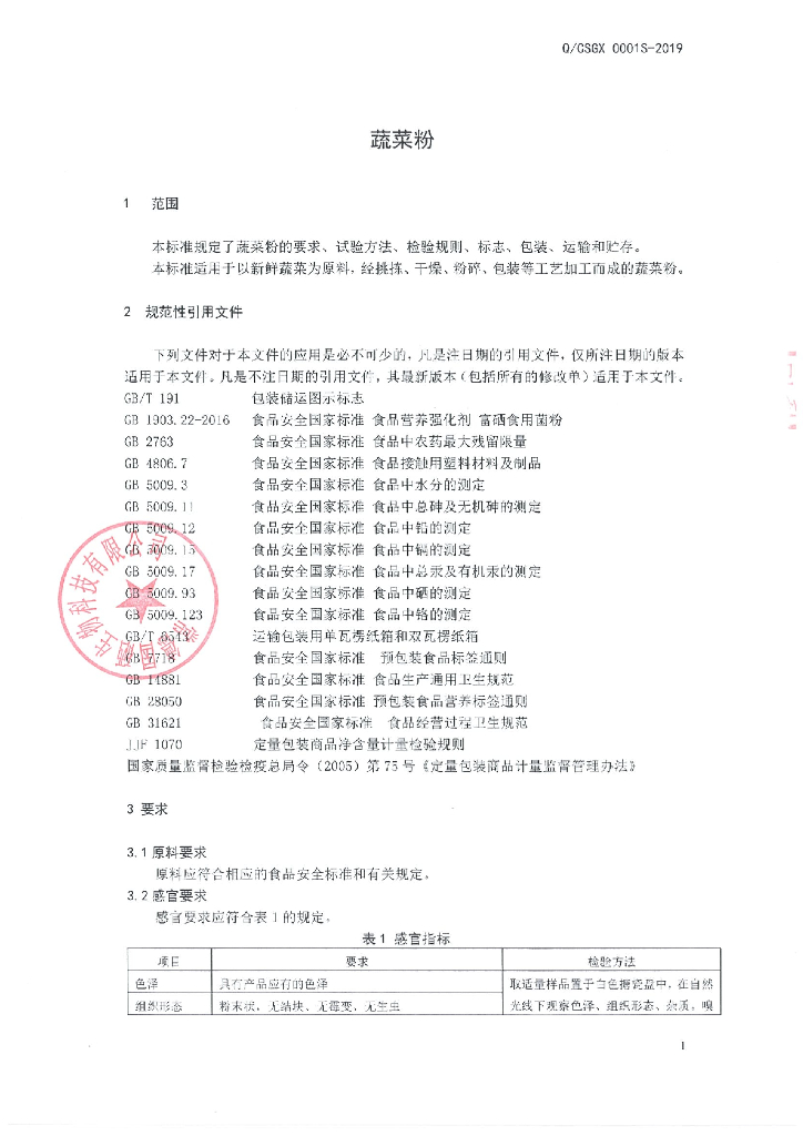 Q/CSGX 0001S-2019 标准预览