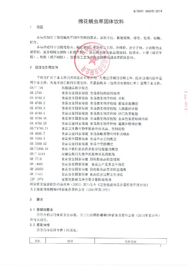 Q/CHYT 0007S-2019 标准预览