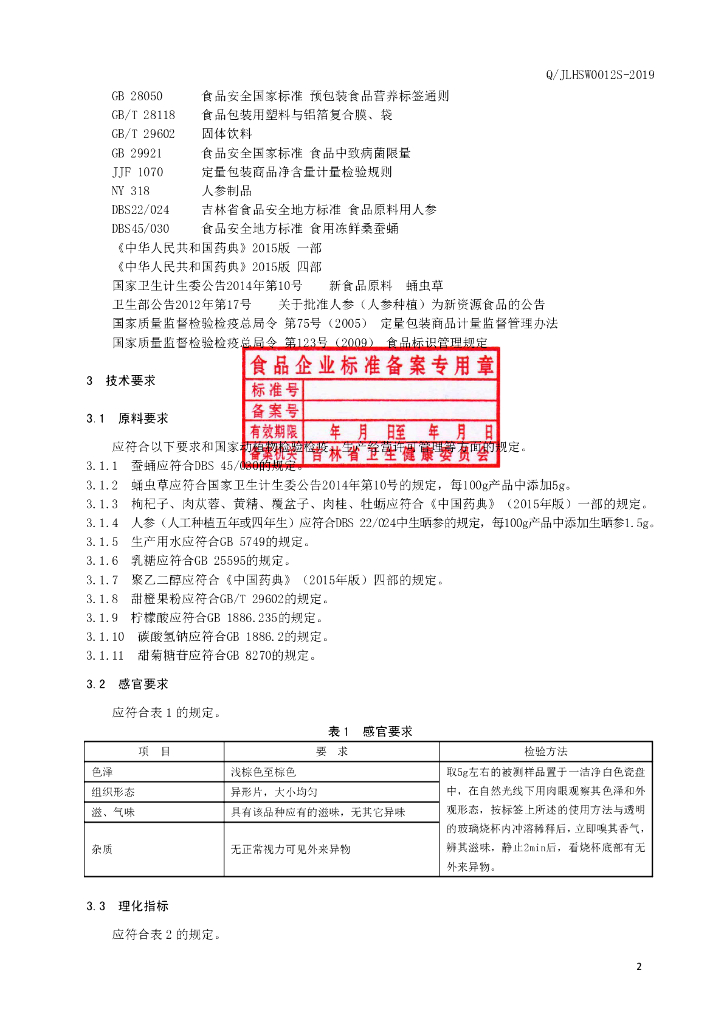 Q/JLHSW 0012S-2019 标准预览