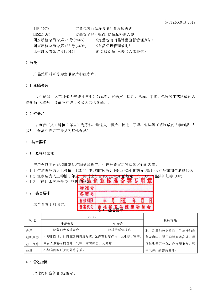 Q/CLYB 0004S-2019 标准预览
