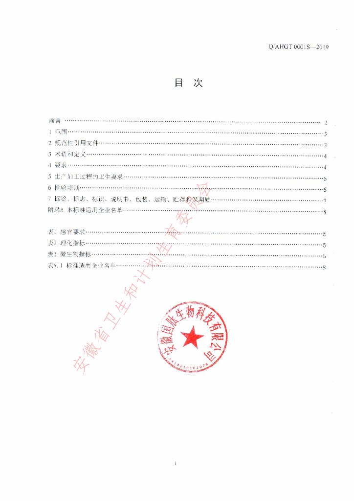 Q/AHGT 0001S-2019 标准预览