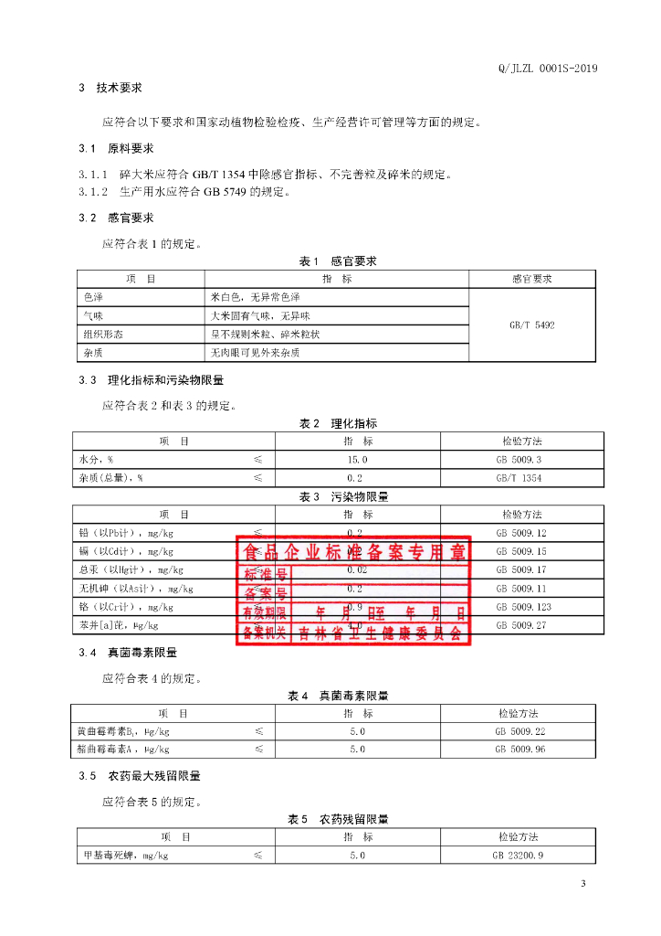 Q/JLZL 0001S-2019 标准预览