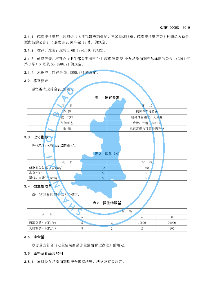 Q/NF 0005S-2019 标准预览