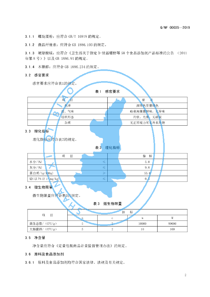 Q/NF 0003S-2019 标准预览