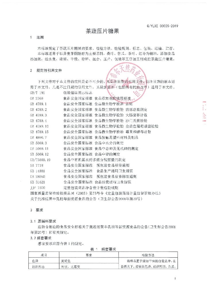 Q/YLXE 0002S-2019 标准预览