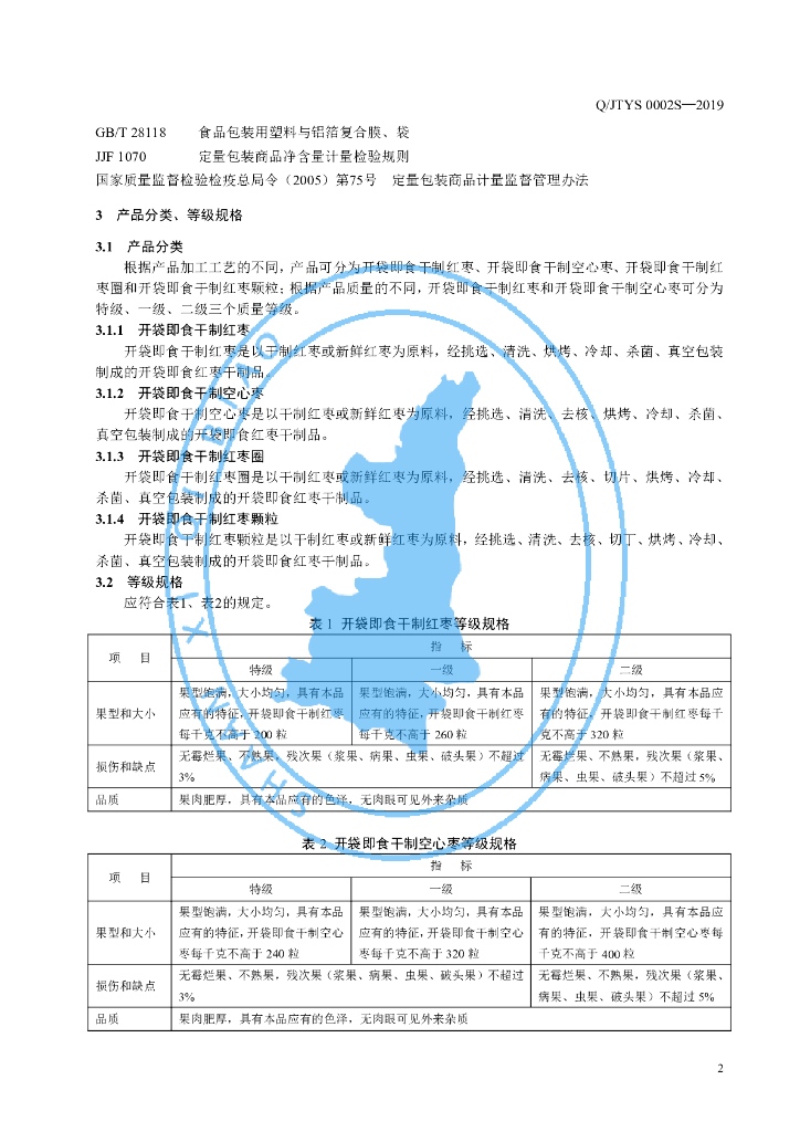 Q/JTYS 0002S-2019 标准预览