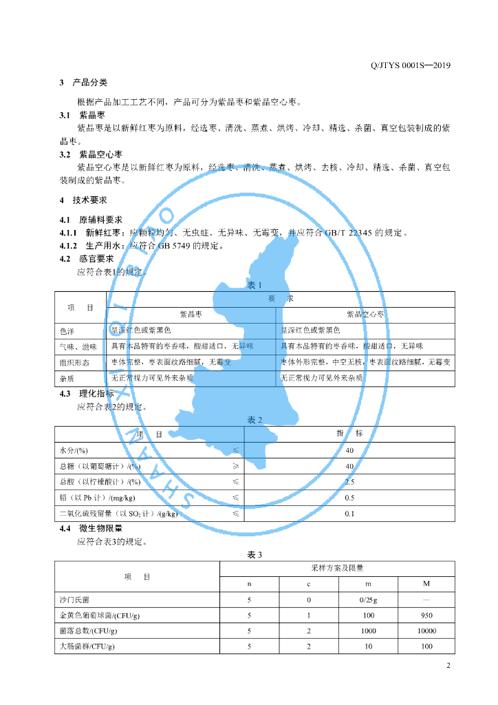 Q/JTYS 0001S-2019 标准预览