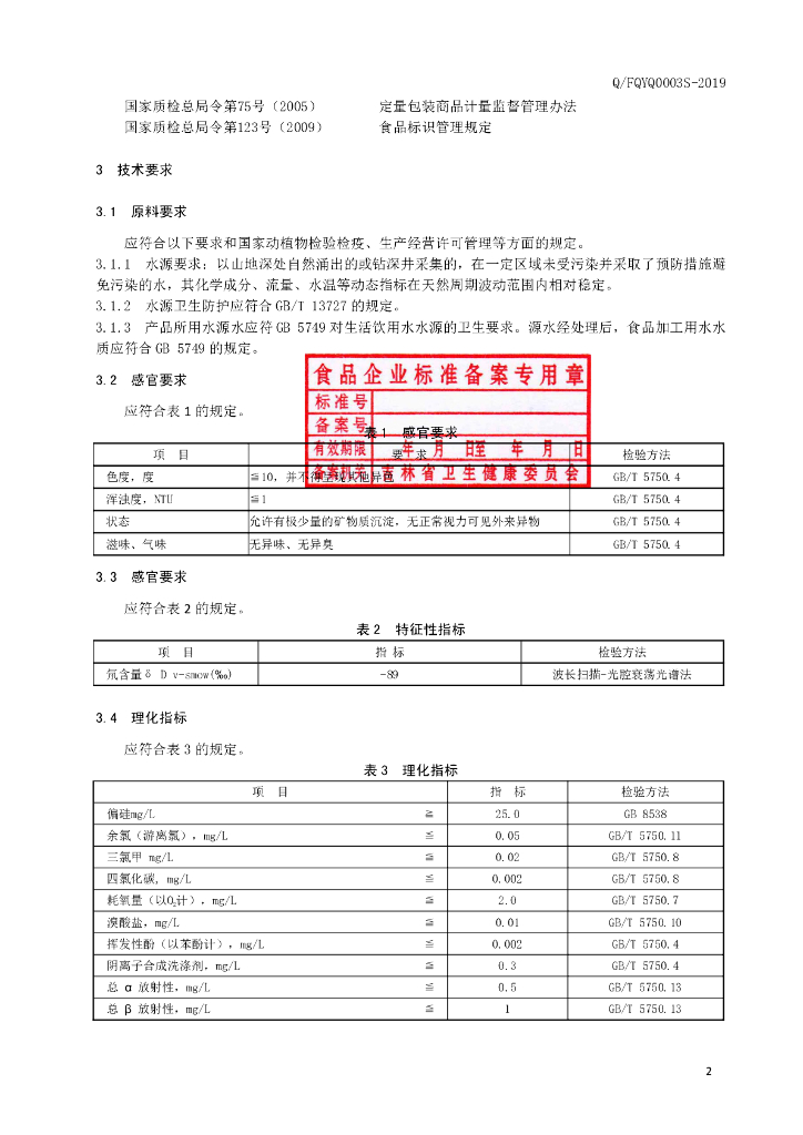 Q/FQYQ 0003S-2019 标准预览