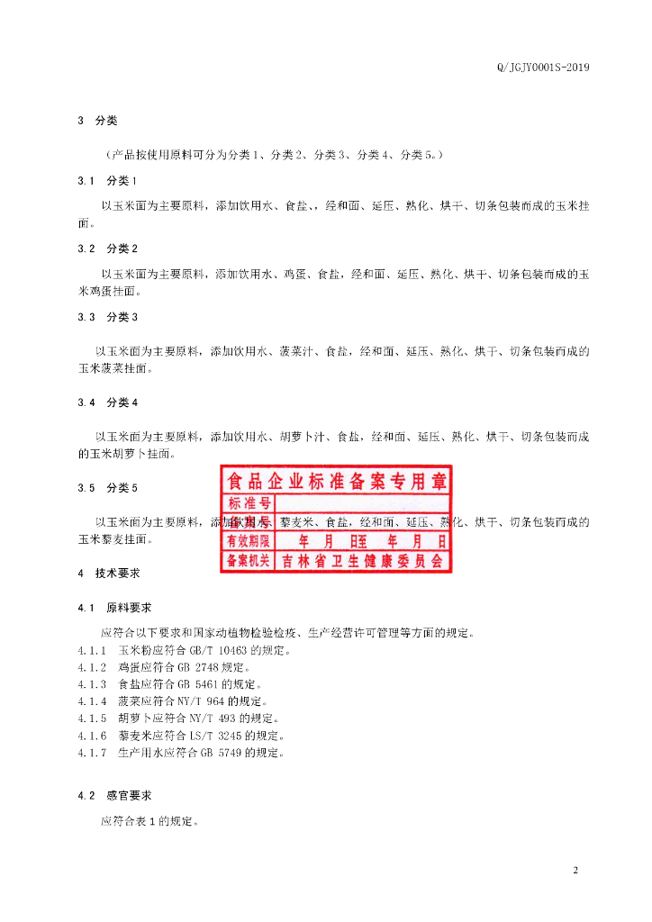 Q/JGJY 0001S-2019 标准预览