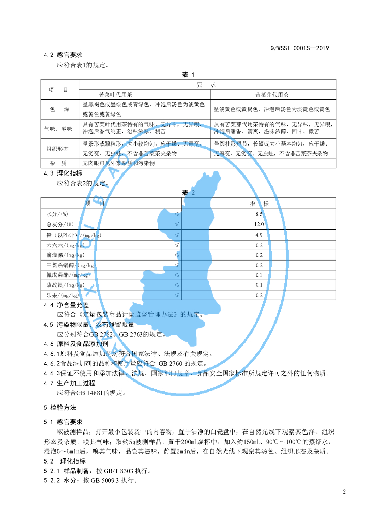 Q/WSST 0001S-2019 标准预览