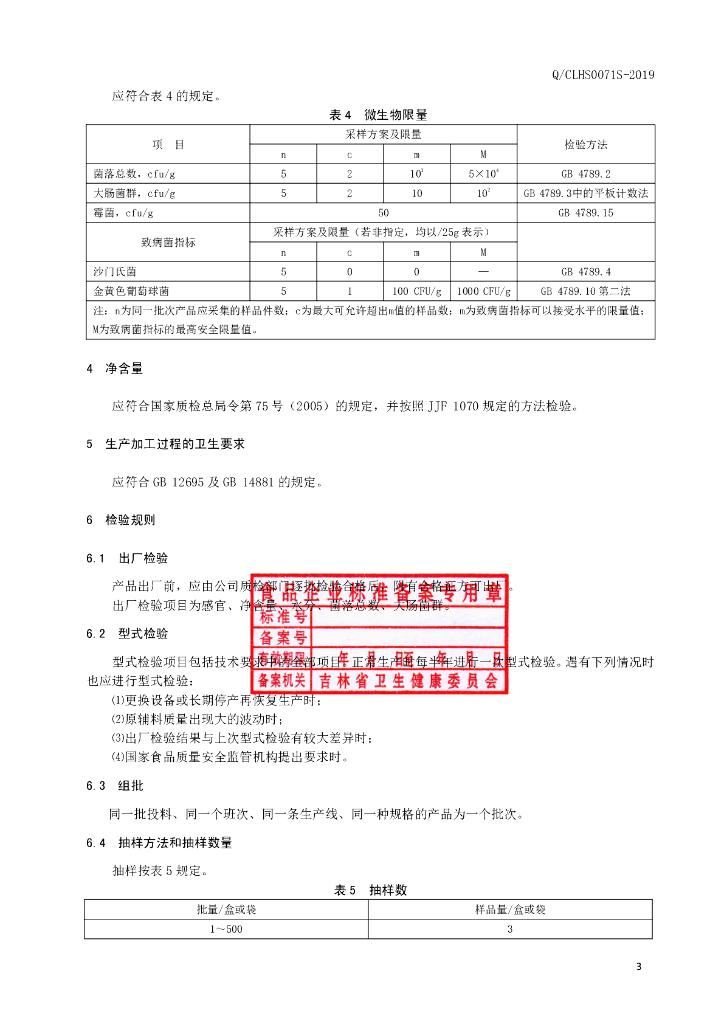 Q/CLHS 0071S-2019 标准预览