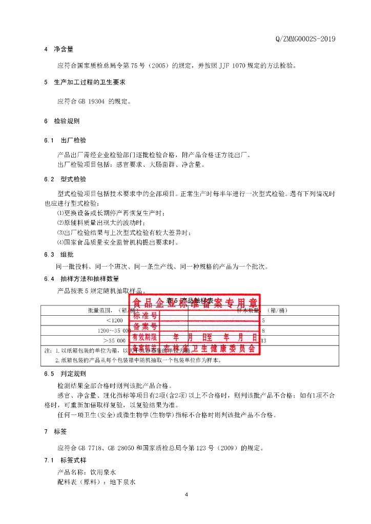 Q/ZMMG 0002S-2019 标准预览