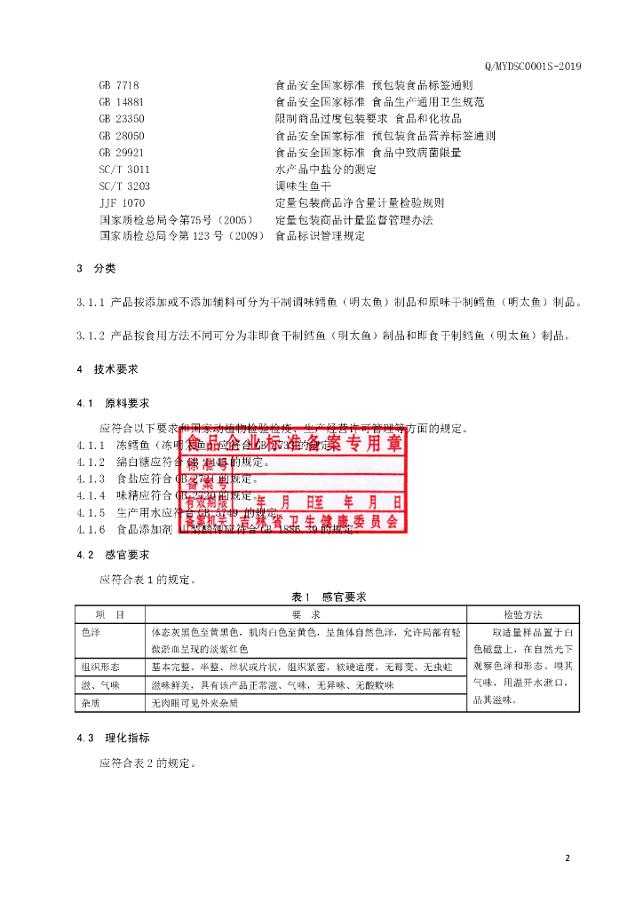 Q/MYDSC 0001S-2019 标准预览