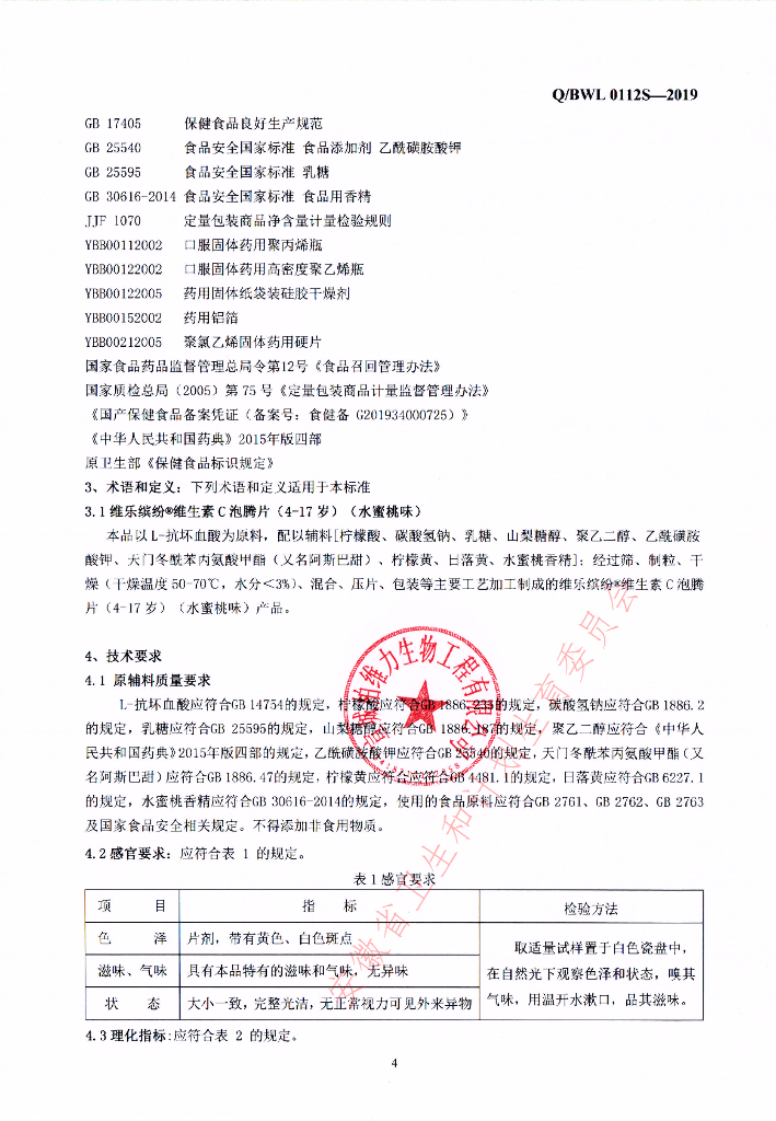 Q/BWL 0112S-2019 标准预览