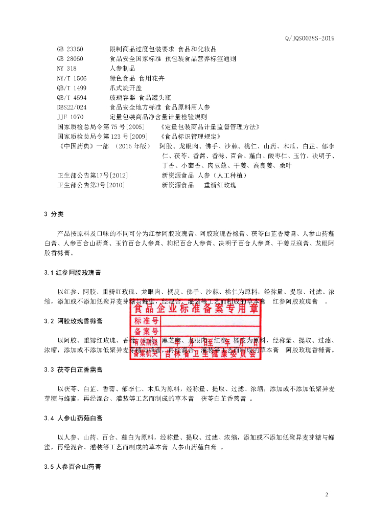 Q/JQS 0038S-2019 标准预览