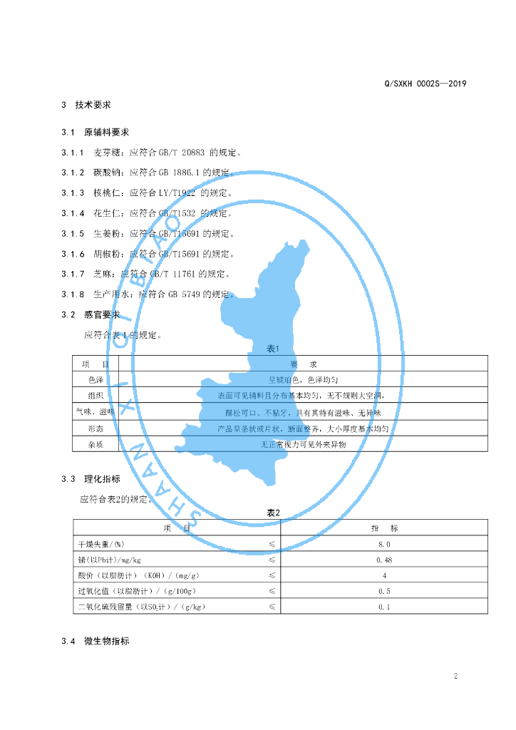 Q/SXKH 0002S-2019 标准预览