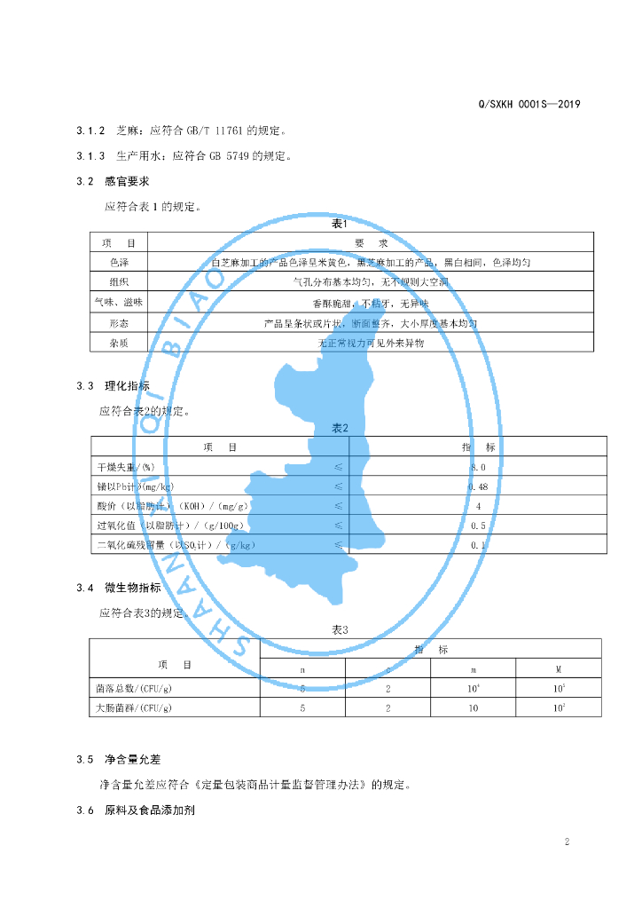 Q/SXKH 0001S-2019 标准预览